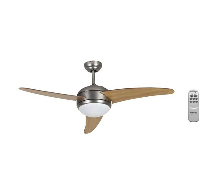 Goldair GCF-2012R1 Light Ceiling Fan and Remote - Brown/Silver (1320mm)