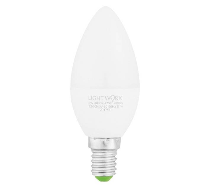 Lightworx LED Candle 5w E14 - Warm White