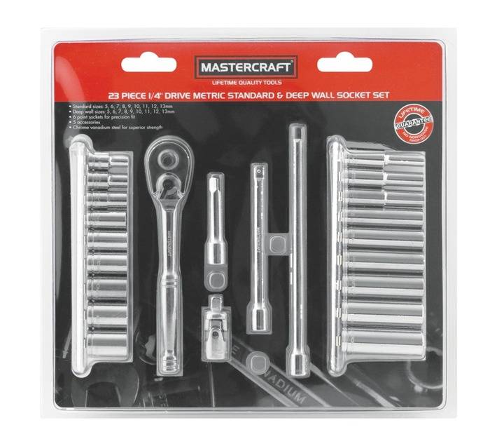 Mastercraft Â¼" Standard Sae Socket Set (23 piece)