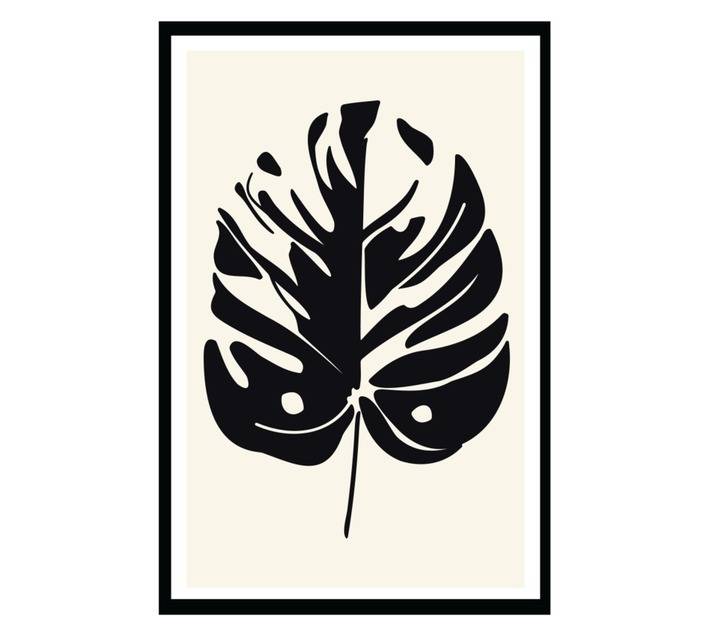 Amber Bay Natural Leaf Framed Canvas Print - Brown (420 x 620mm)