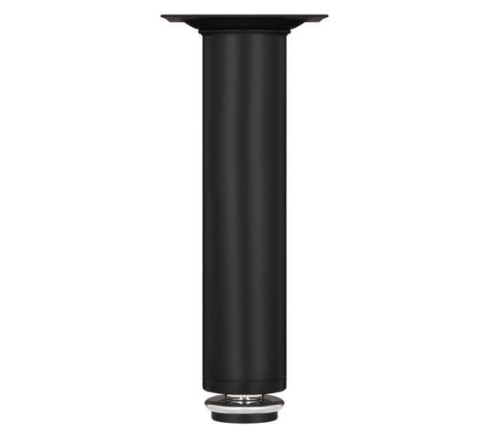 Home and Kitchen Round Adjustable Leg - Matt Black (150 x 30mm)