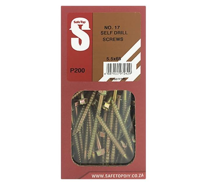 Safe Top 200 x Self Drilling Screw No.17 (12 x 65mm)
