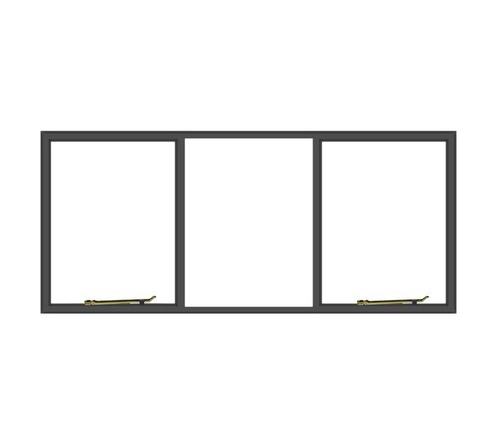 Five Point Steel NE4 Steel Window Frame - Grey Oxide (1511 x 658mm)