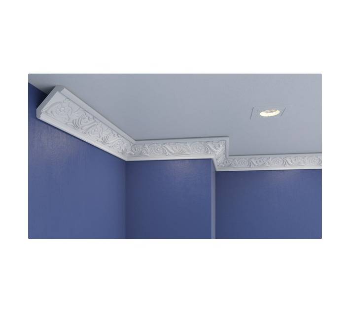 Upper Edge Flower Polystyrene Cornice (2000 x 55 x 55mm)