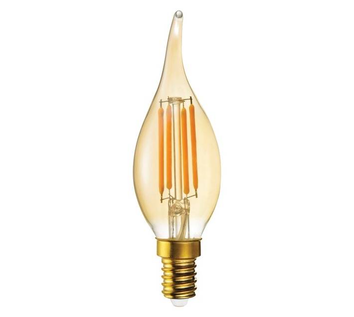 Lightworx LED E14 Filament Tip Bulbs - Amber (4w)