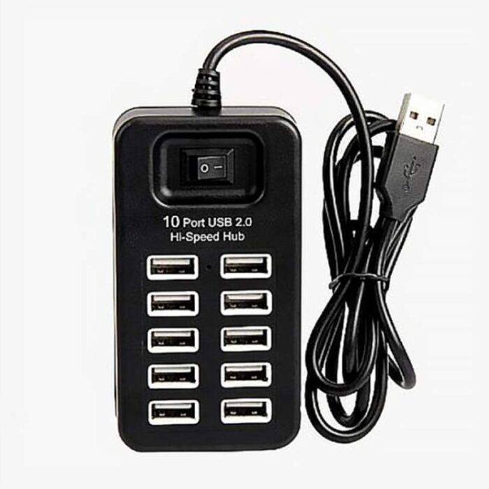 USB 2.0 Compact Hub 10Port With LED Indicator