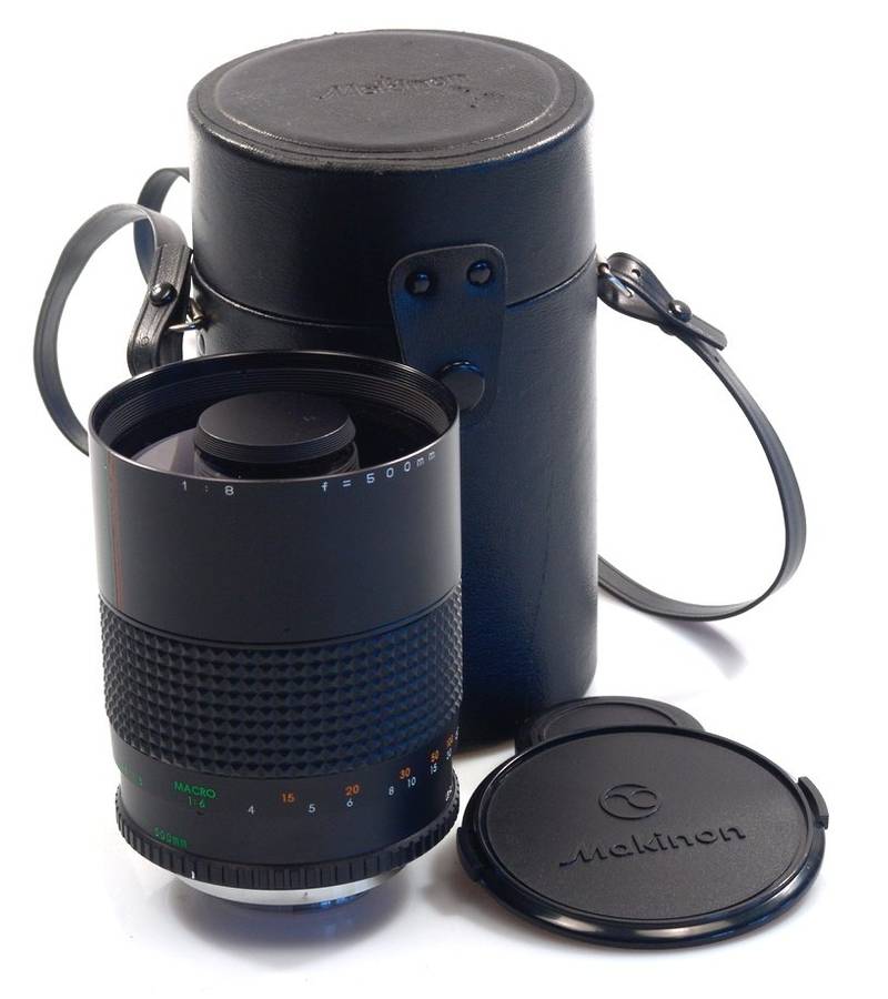 MAKINON REFLEX MIRROR LENS 1:8 f=500mm MACRO CASED EXCE