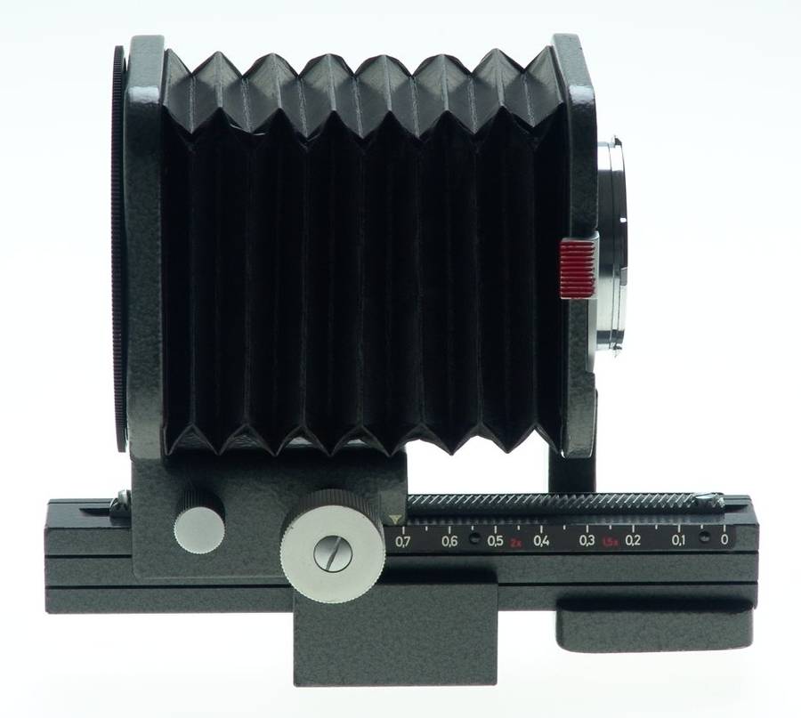 LEICA FOCUSSING BELLOWS HAMMERTONE GREY FINISH LEITZ 16558 ADAPTER VISOFLEX EXEL