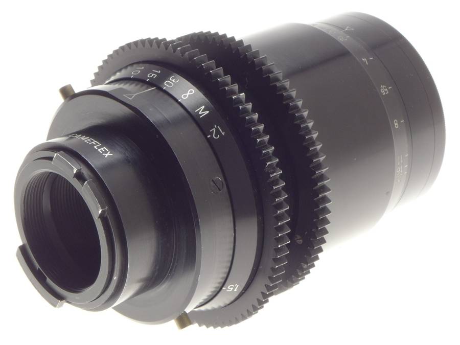 Kinoptik 1:2 f=100mm Apochromat tele camera lens 2/100mm Cameflex hood cap CLA'd