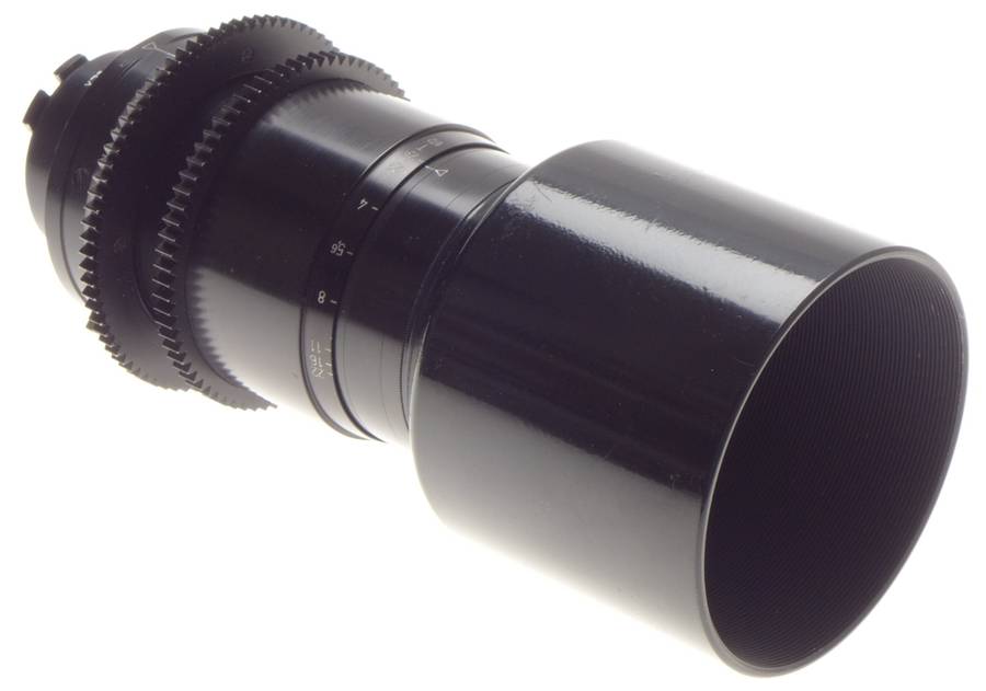 Kinoptik 1:2 f=100mm Apochromat tele camera lens 2/100mm Cameflex hood cap CLA'd