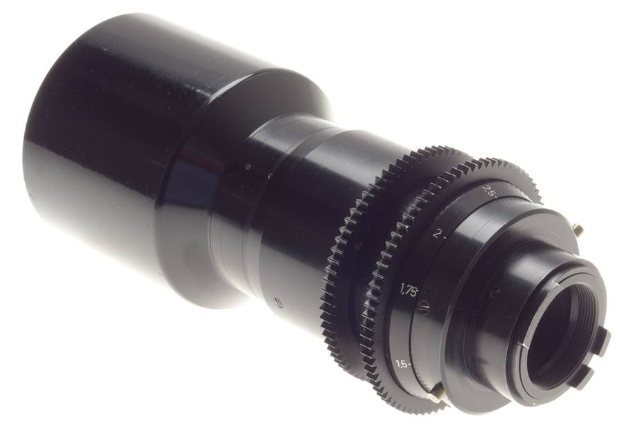 Kinoptik 1:2 f=100mm Apochromat tele camera lens 2/100mm Cameflex hood cap CLA'd