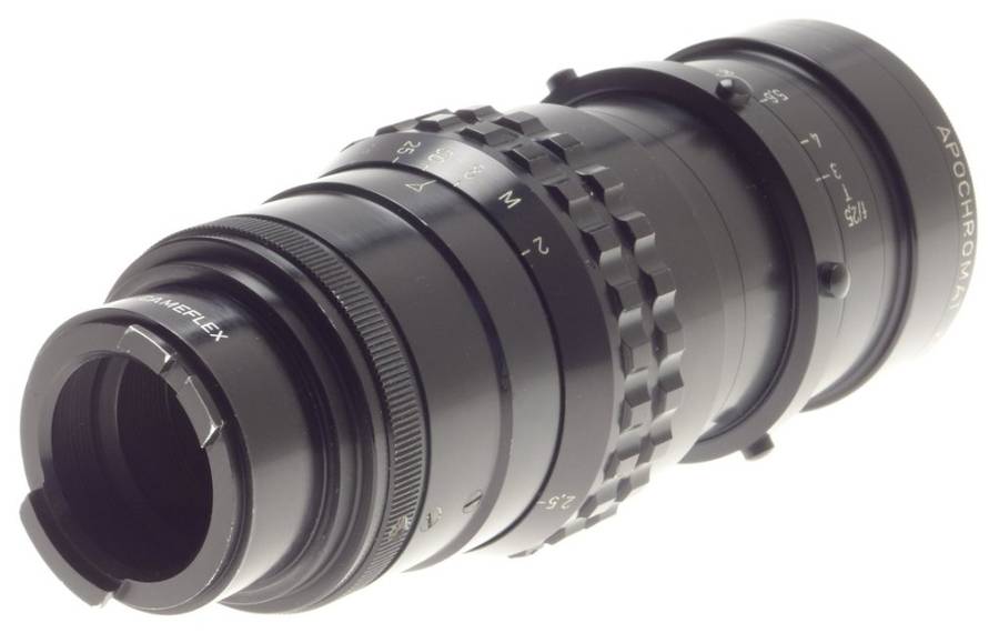 Kinoptik 1:2.5 f=150mm Apochromat tele camera lens 2.5/150mm Cameflex hood CLA'd