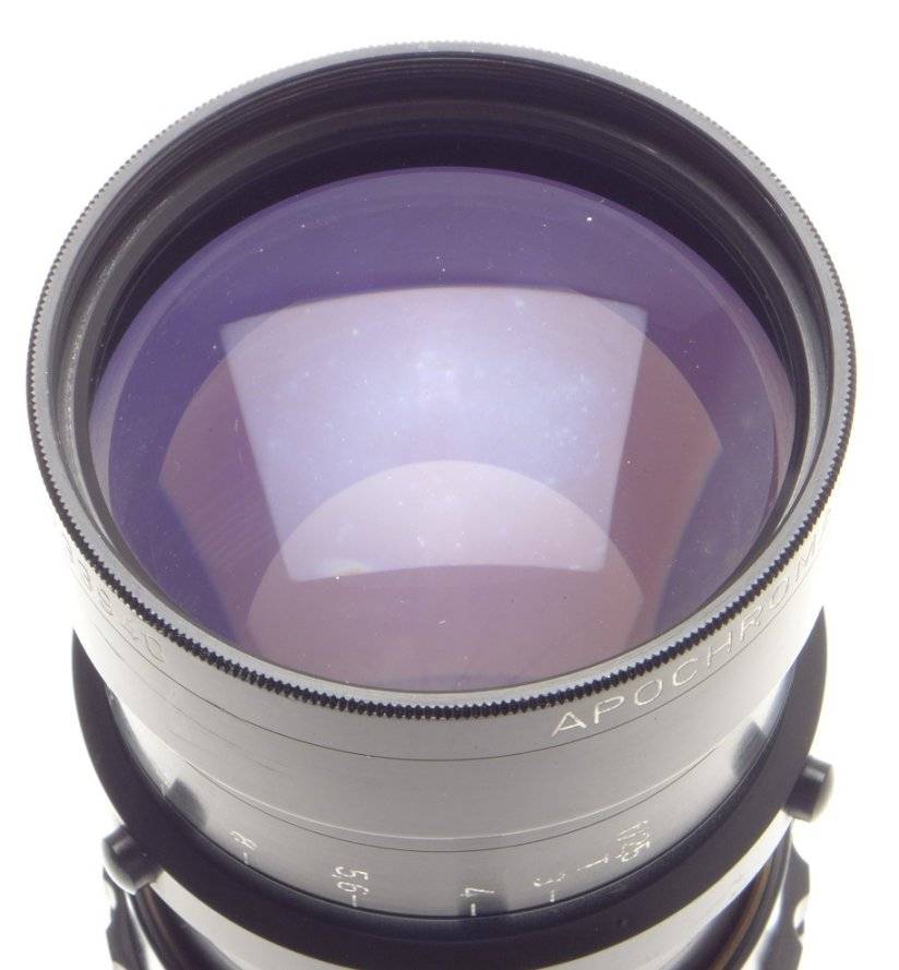 Kinoptik 1:2.5 f=150mm Apochromat tele camera lens 2.5/150mm Cameflex hood CLA'd