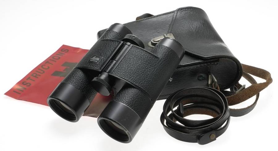 LEICA 7x35 B TRINOVID LEITZ BINOCULARS BLACK CASE STRAPS USED OPTICS 150m/1000