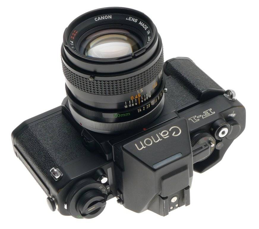 CANON F-1 SLR 35mm FILM CAMERA AE FINDER FN 1.4 S.S.C f=50mm CASE FILTER 1.4/50