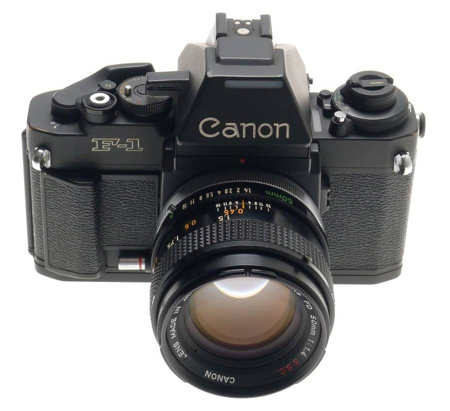 CANON F-1 SLR 35mm FILM CAMERA AE FINDER FN 1.4 S.S.C f=50mm CASE FILTER 1.4/50