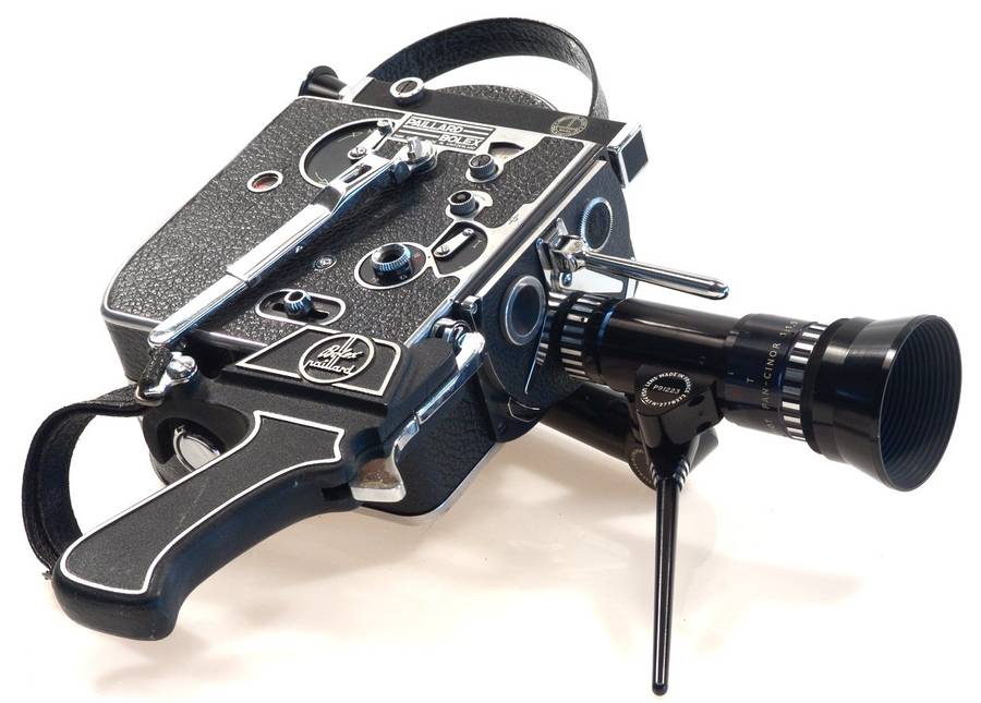 BOLEX H8 MOVIE FILM CAMERA PAN-CINOR 1:1.9 f=8-40mm ZOOM HOOD LENS GRIP CASE NR
