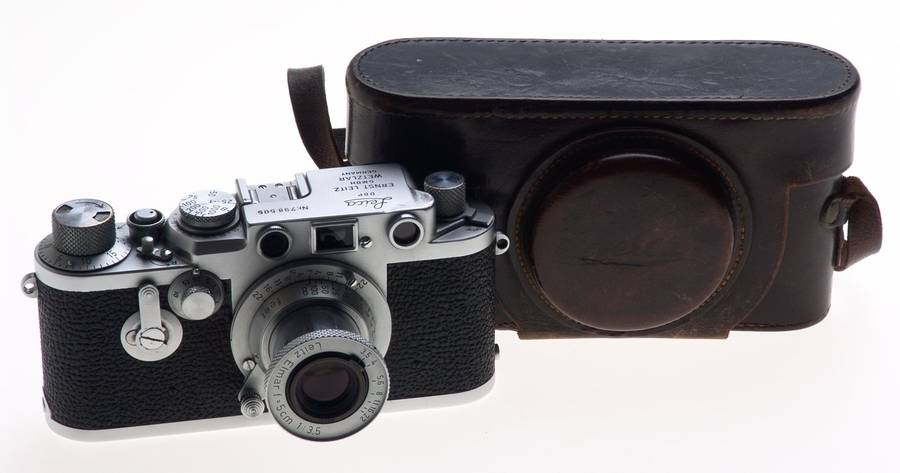 LEICA 3F RANGEFINDER MINT IIIF CAMERA CASE ELMAR 3.5/5cm COLLAPSIBLE LENS CLA
