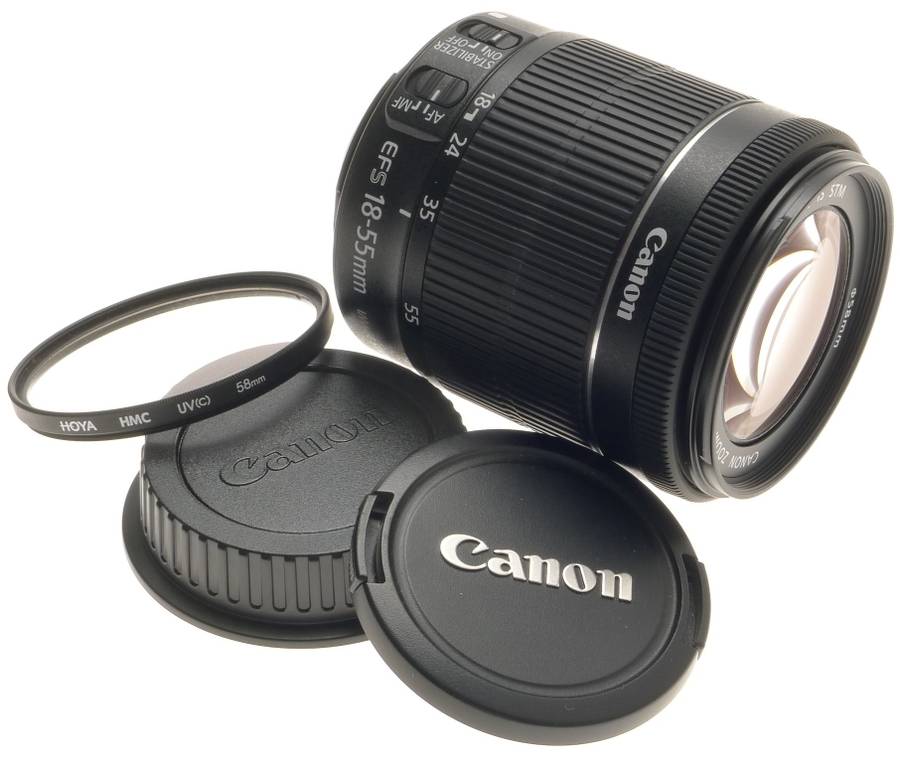 CANON DIGITAL CAMERA LENS ZOOM EF-S 18-55mm 1:3.5-5.6 IS STM NEW MACRO -BOX UVa