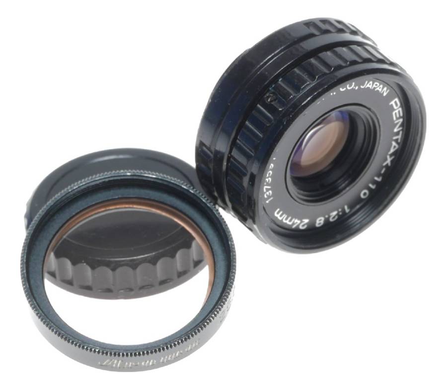 Subminiature Pentax-110 1:2.8 f=24mm wide angle lens 2.8/24mm lens set