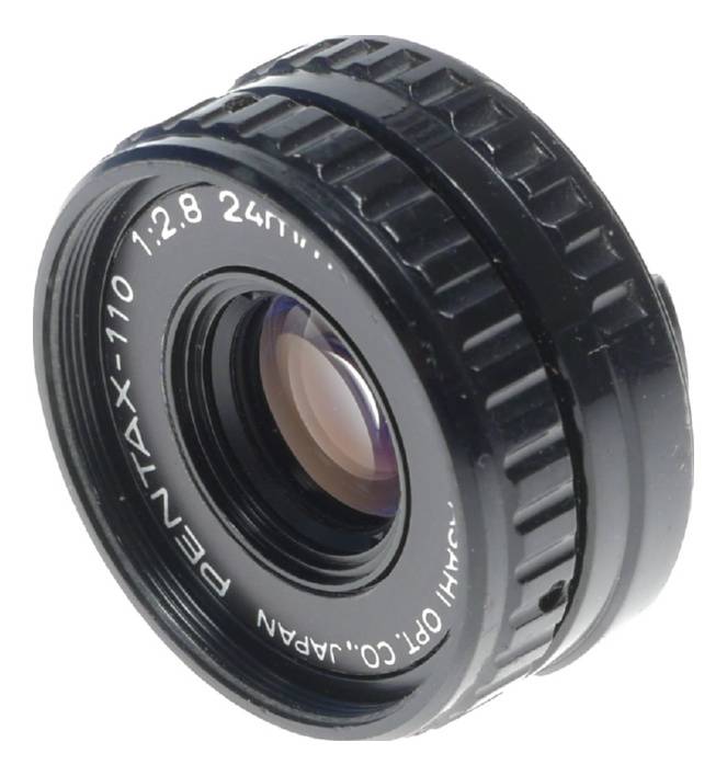 Subminiature Pentax-110 1:2.8 f=24mm wide angle lens 2.8/24mm lens set
