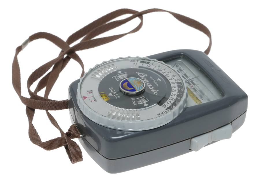 Gossen Lunasix Exposure meter set with leather case strap and manual