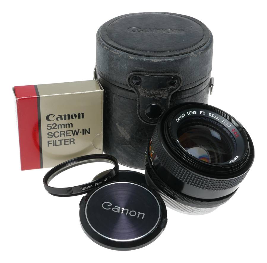 Canon Lens FD 55mm 1:1.2 S.S.C vintage 35mm SLR film camera lens 1.2/55