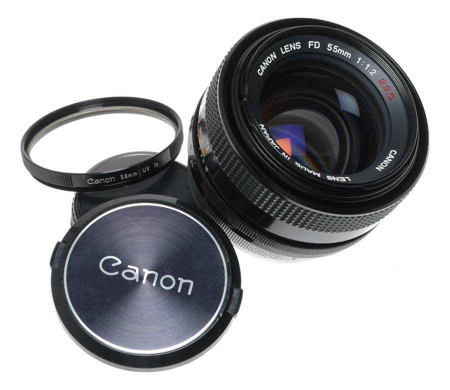 Canon Lens FD 55mm 1:1.2 S.S.C vintage 35mm SLR film camera lens 1.2/55