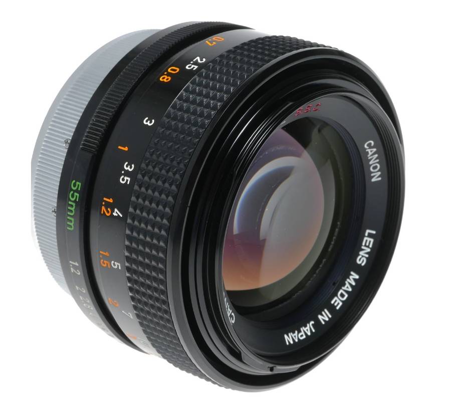 Canon Lens FD 55mm 1:1.2 S.S.C vintage 35mm SLR film camera lens 1.2/55