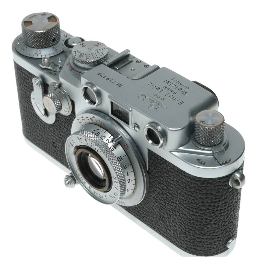 Leica IIIf camera with Self timer red scale Elmar 3.5/50mm collapsible lens