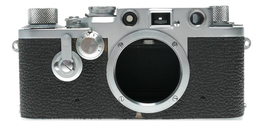 Leica IIIf camera with Self timer red scale Elmar 3.5/50mm collapsible lens