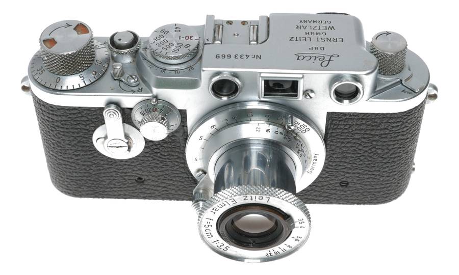Leica IIIf RF 35mm film camera Leitz Elmar f=5cm 1:3,5 vintage self timer