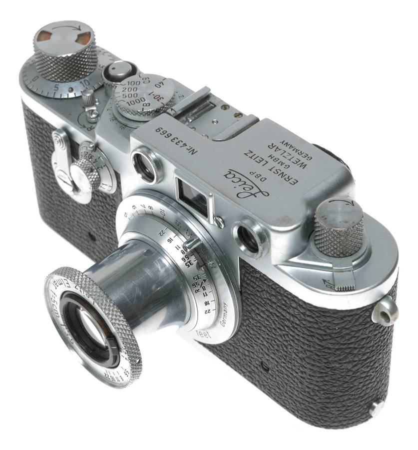 Leica IIIf RF 35mm film camera Leitz Elmar f=5cm 1:3,5 vintage self timer