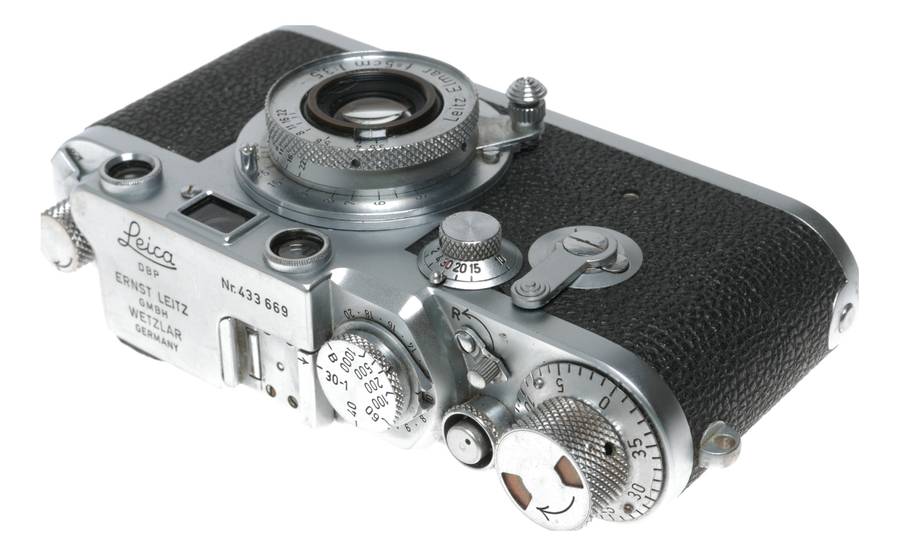Leica IIIf RF 35mm film camera Leitz Elmar f=5cm 1:3,5 vintage self timer