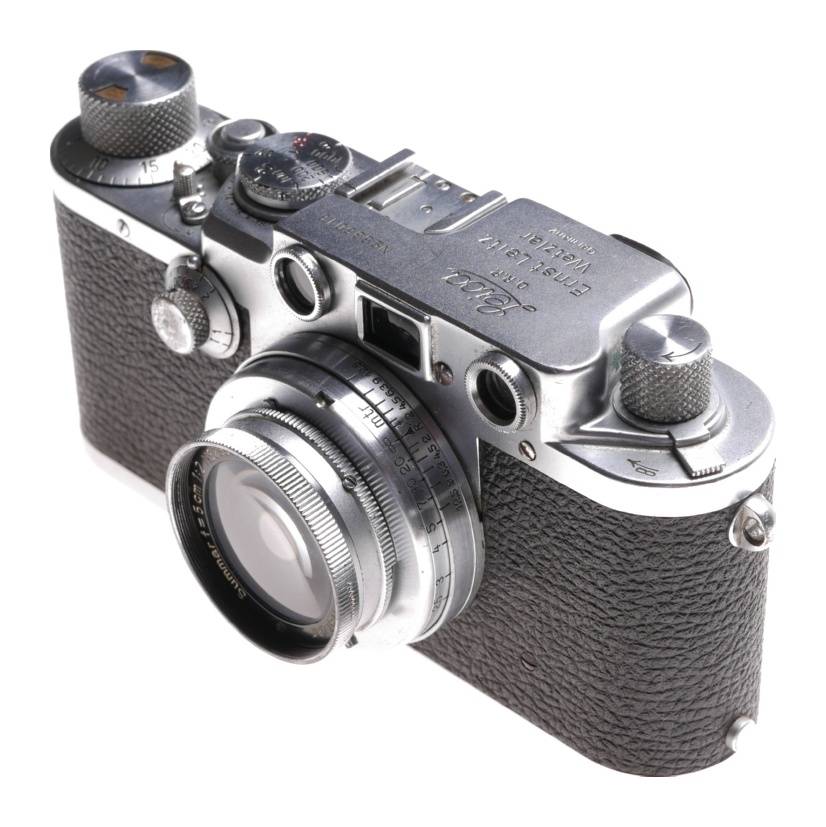 Leica IIIf film camera Beautiful clean Summar 1:2 f=5cm lens filter case 3f