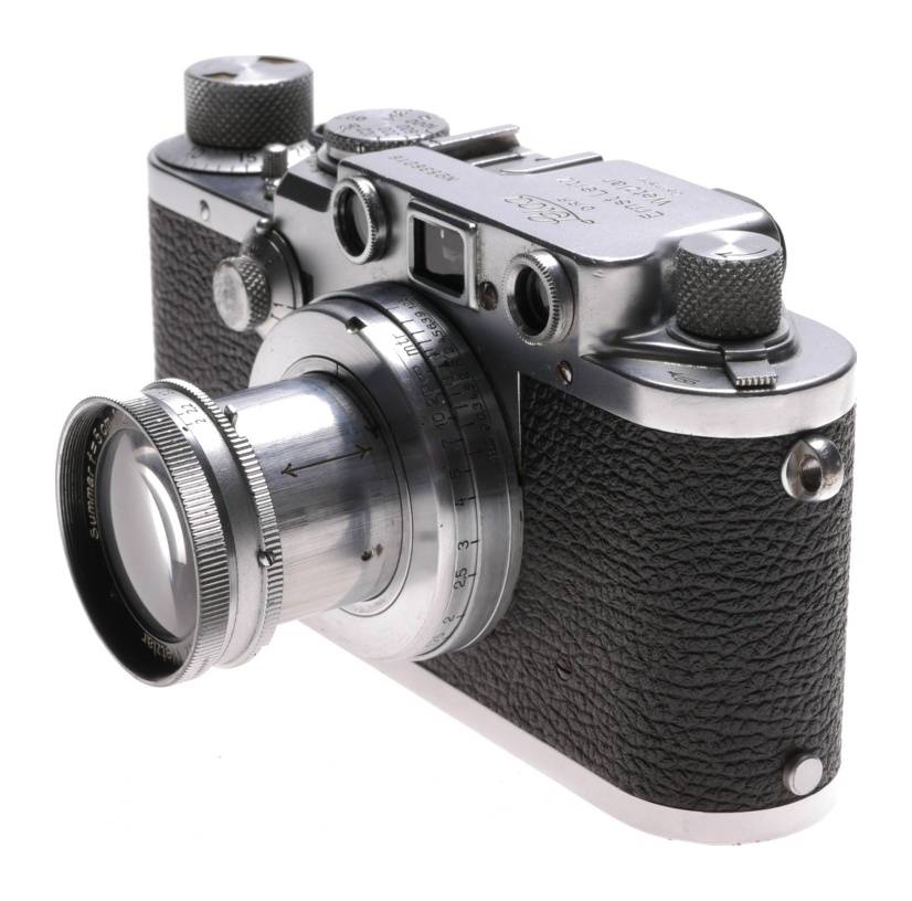 Leica IIIf film camera Beautiful clean Summar 1:2 f=5cm lens filter case 3f