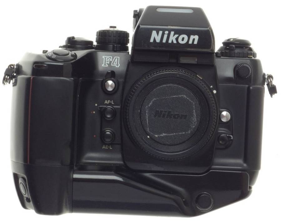 SLR F4 NIKON 35mm FILM CAMERA BODY DP 20 PRISM FINDER BATTRY GRIP NICE CONDITION