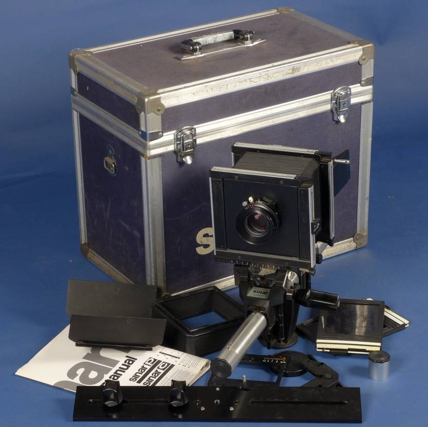 4x5 large format field film camera SINAR F black body Sironar-N 1:5.6/210mm lens