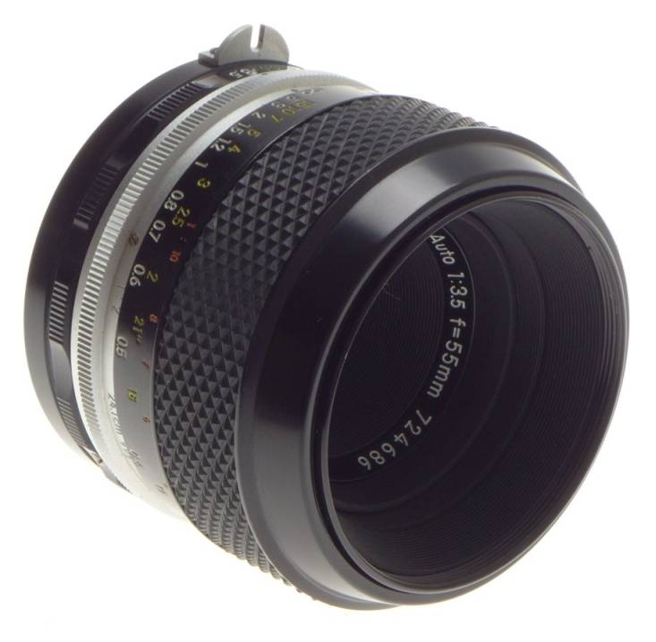 NIKON MICRO-NIKKOR-P AUTO 1:3.5 f=55mm SLR CAMERA LENS ADAPTER M2 FILTER 3.5/55