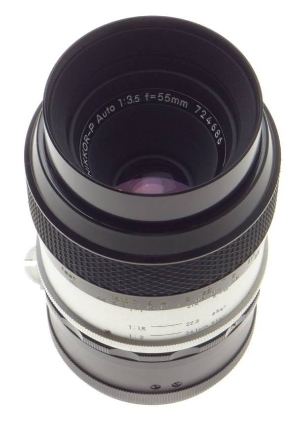 NIKON MICRO-NIKKOR-P AUTO 1:3.5 f=55mm SLR CAMERA LENS ADAPTER M2 FILTER 3.5/55