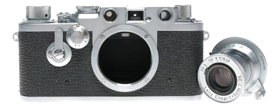 Leica IIF self timer red dial camera Elmar 3.5/5cm red scale lens red box rare