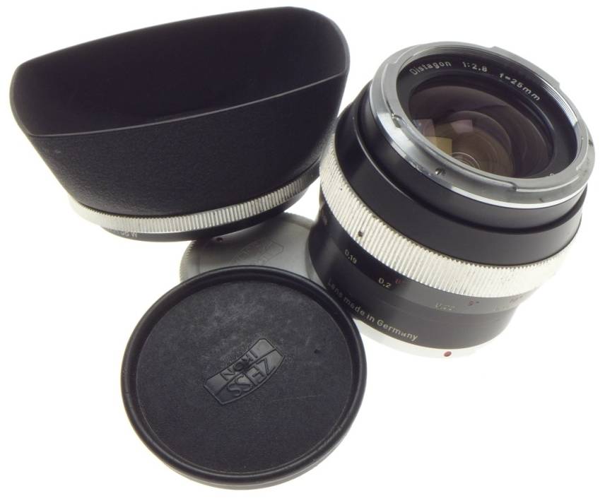 ZEISS CONTAREX BLACK 1:2.8/25 DISTAGON 1:2.8 f=25mm SLR VINTAGE CAMERA LENS HOOD