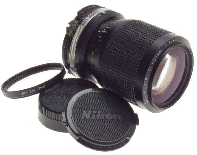 ZOOM-NIKKOR 35-105mm 1:3.5-4.5 NIKON SLR 35mm FILM DIGITAL CAMERA LENS CAP CLEAN