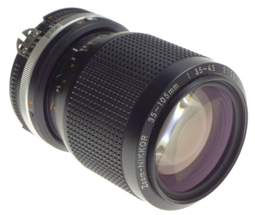 ZOOM-NIKKOR 35-105mm 1:3.5-4.5 NIKON SLR 35mm FILM DIGITAL CAMERA LENS CAP CLEAN