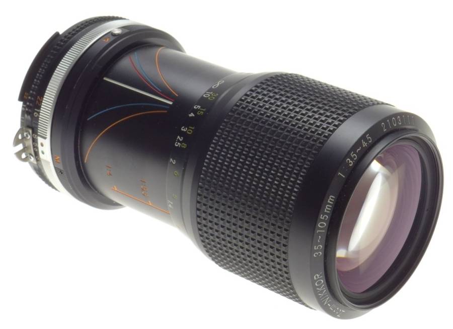 ZOOM-NIKKOR 35-105mm 1:3.5-4.5 NIKON SLR 35mm FILM DIGITAL CAMERA LENS CAP CLEAN