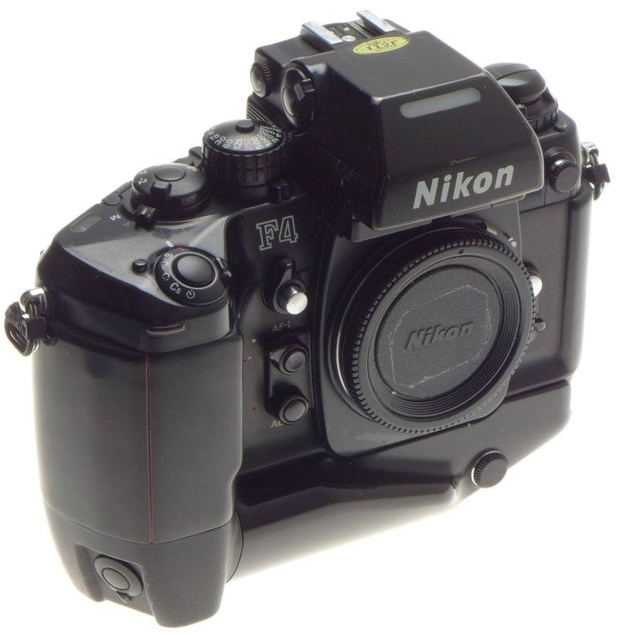 SLR F4 NIKON 35mm FILM CAMERA BODY DP 20 PRISM FINDER BATTRY GRIP NICE CONDITION