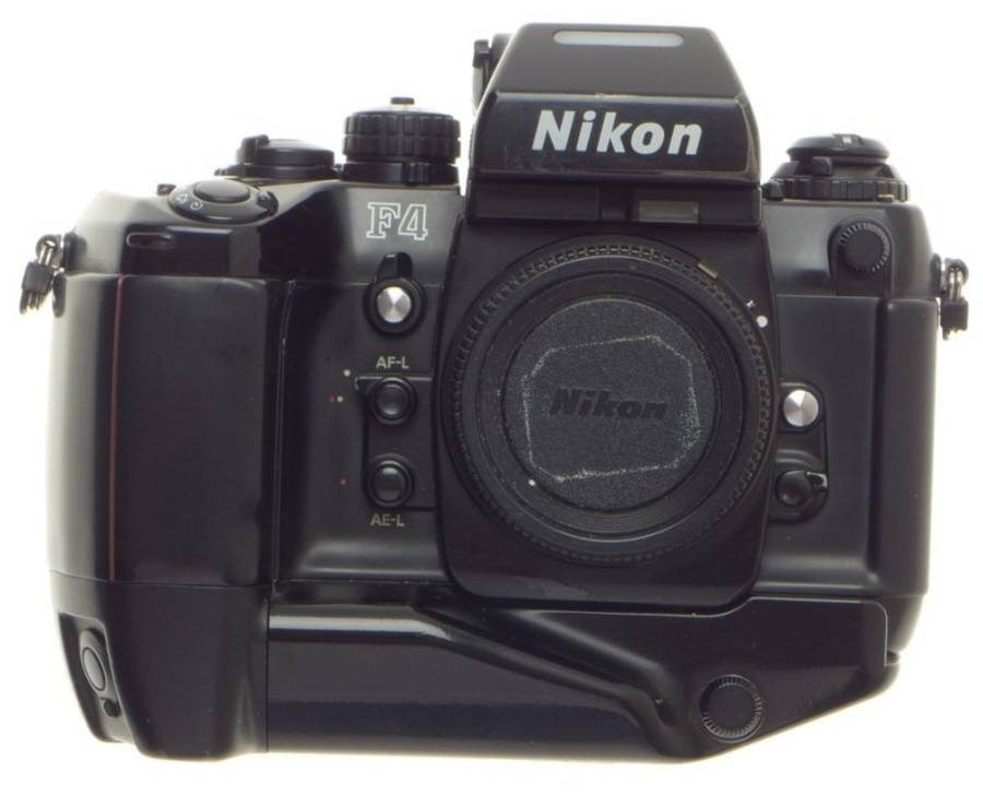 SLR F4 NIKON 35mm FILM CAMERA BODY DP 20 PRISM FINDER BATTRY GRIP NICE CONDITION