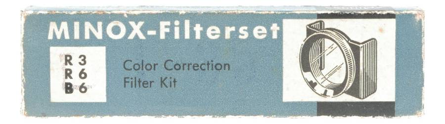 Minox Color Correction Filter Kit R3 R6 B6 for sub-miniature film cameras in box