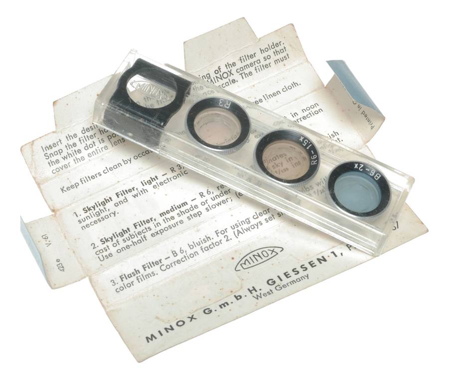 Minox Color Correction Filter Kit R3 R6 B6 for sub-miniature film cameras in box