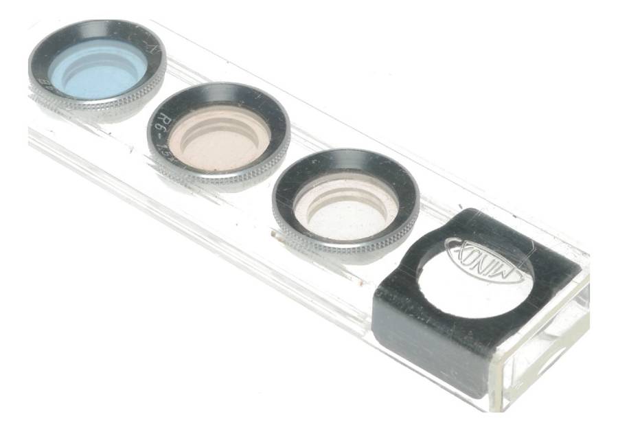 Minox Color Correction Filter Kit R3 R6 B6 for sub-miniature film cameras in box